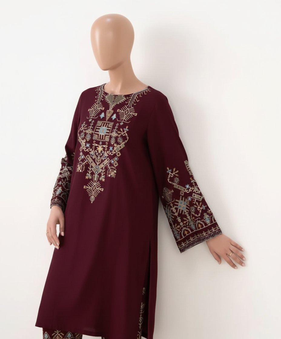 AYEZA 2PC – Elegant Embroidered Signature Suite