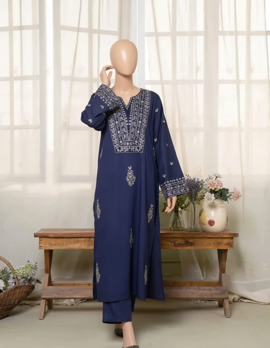 AYNA EMB – Minimalist Embroidered Long-Shirt Suite