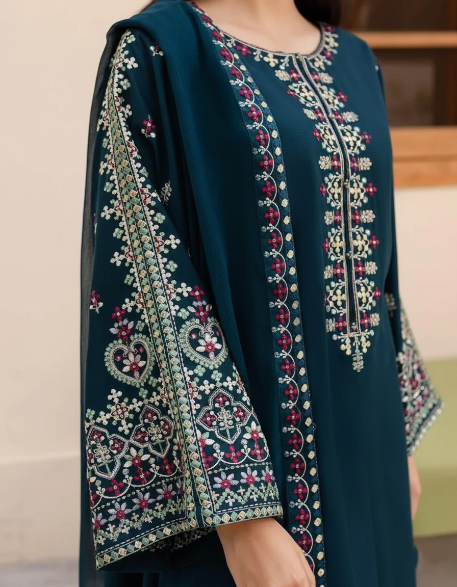 ADAB – Midnight Ebony Embroidered Tradition