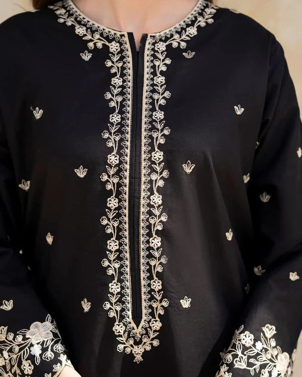 BLACK GULAB – Luxury Embroidered Cotton Suite