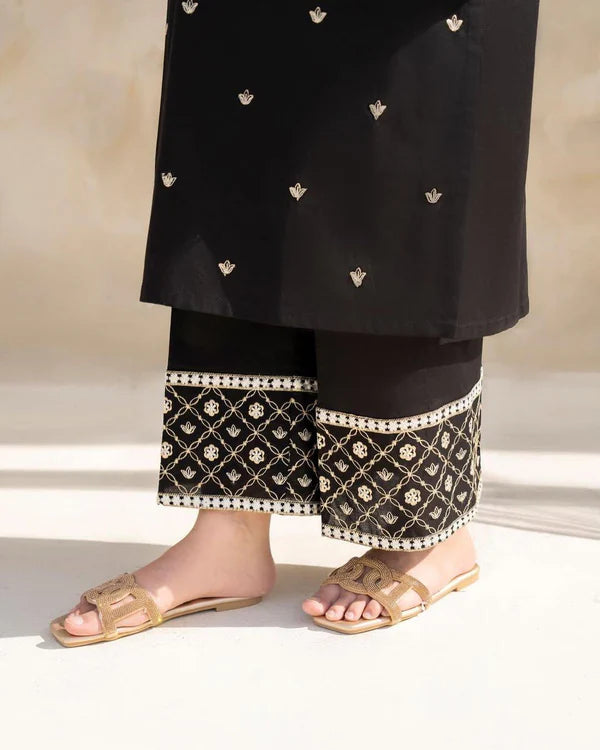 BLACK GULAB – Luxury Embroidered Cotton Suite