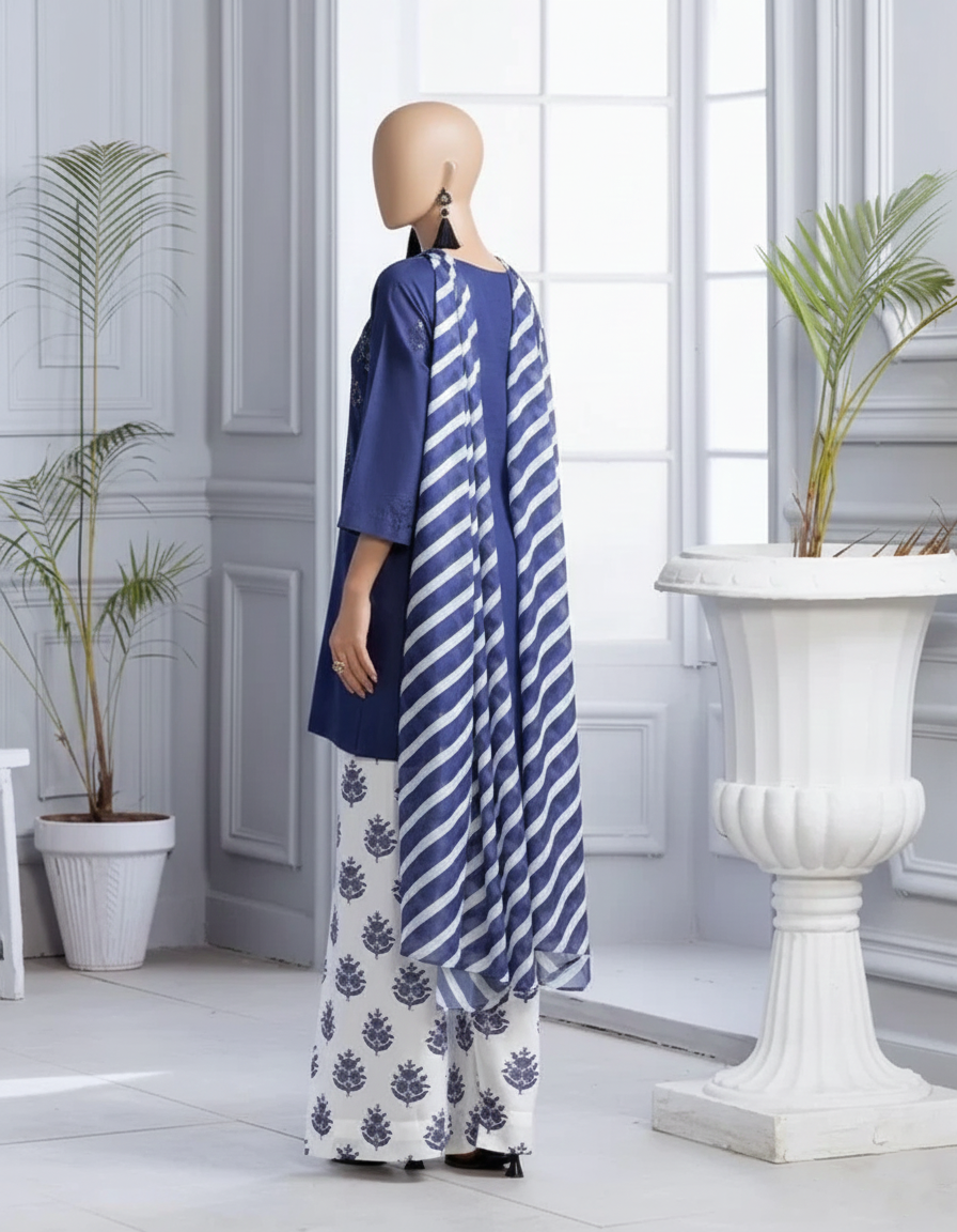 BLUE BLOOM – Azure Floral Printed Flapper Trio