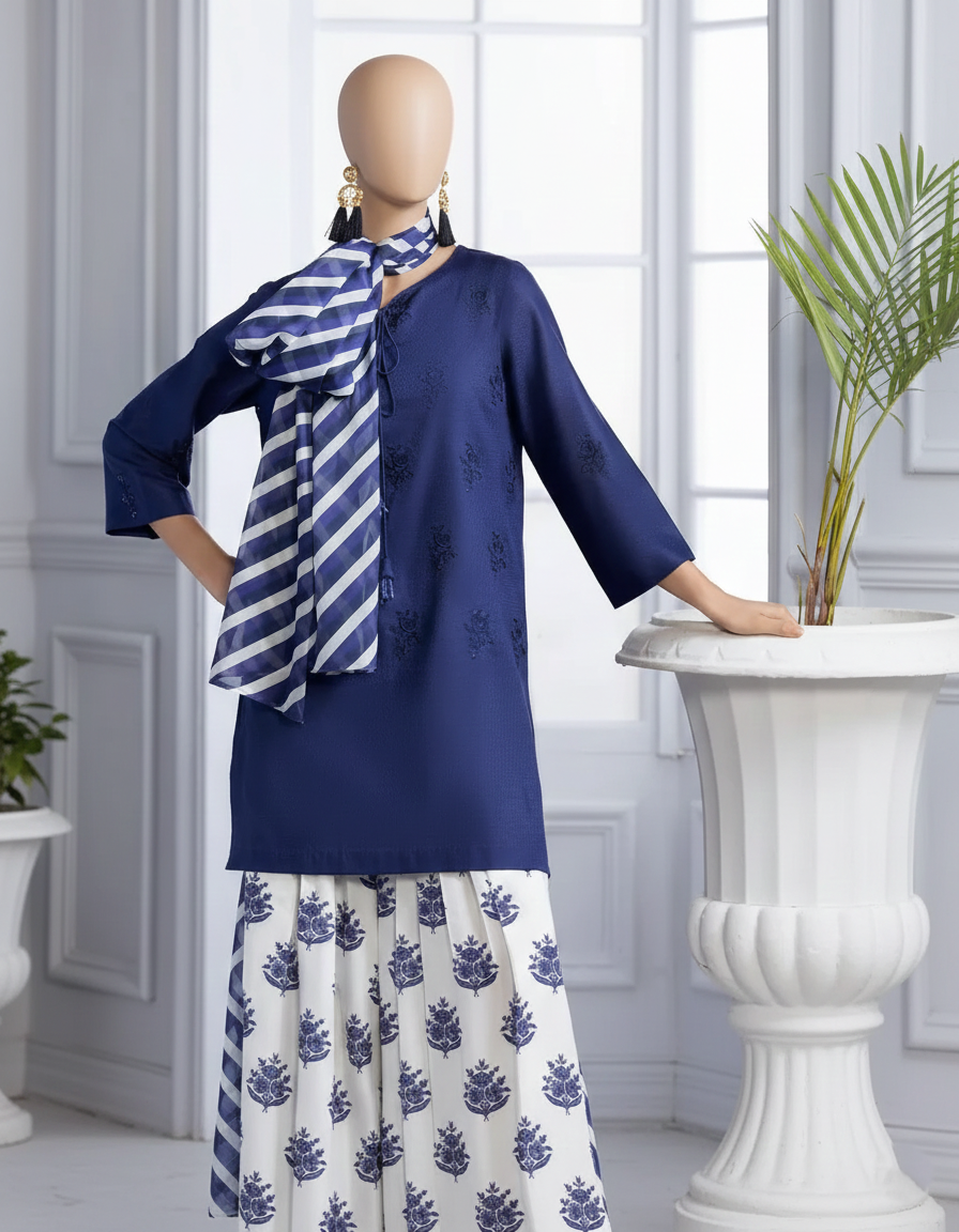 BLUE BLOOM – Azure Floral Printed Flapper Trio