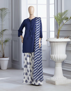 BLUE BLOOM – Azure Floral Printed Flapper Trio