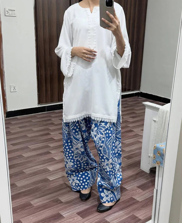 BLUE/WHITE SET – Luxury Silky Grip (Lace Detail Edition)