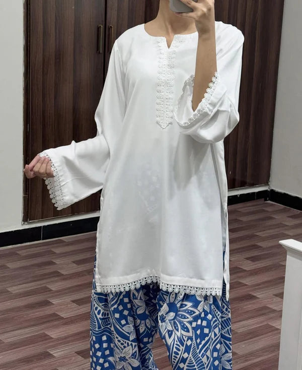BLUE/WHITE SET – Luxury Silky Grip (Lace Detail Edition)