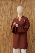 BROWN EMD DHANAK – Signature Pocket Style & Embroidered Palazzo
