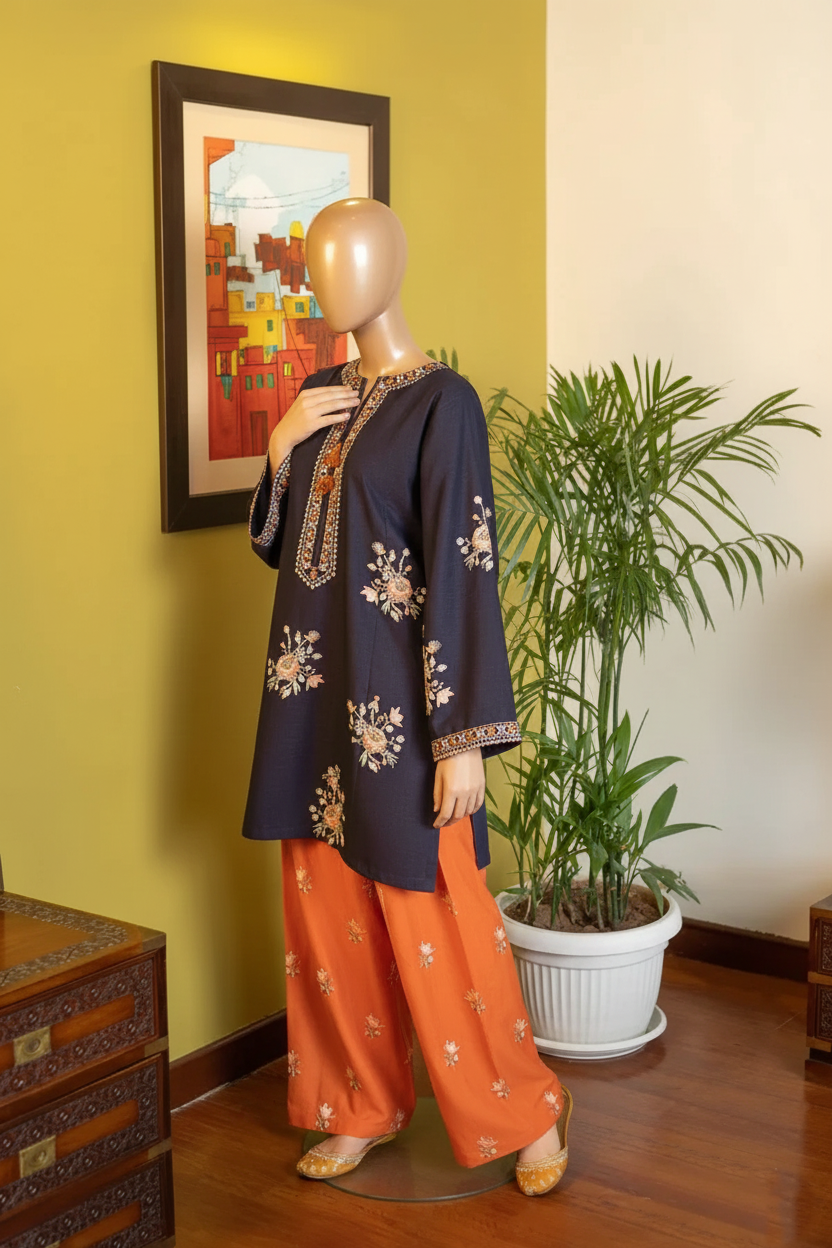 CHAND 2PC – Luxury Winter Linen & Embroidered Farshi Style