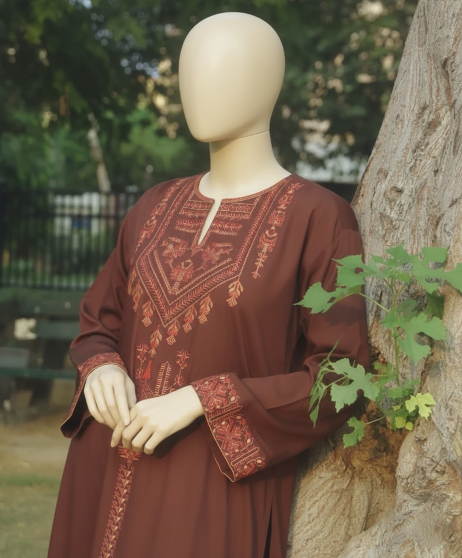 CHANDNI 2PC – Luxury Stone Linen & Heavy Embroidered Winter Suits