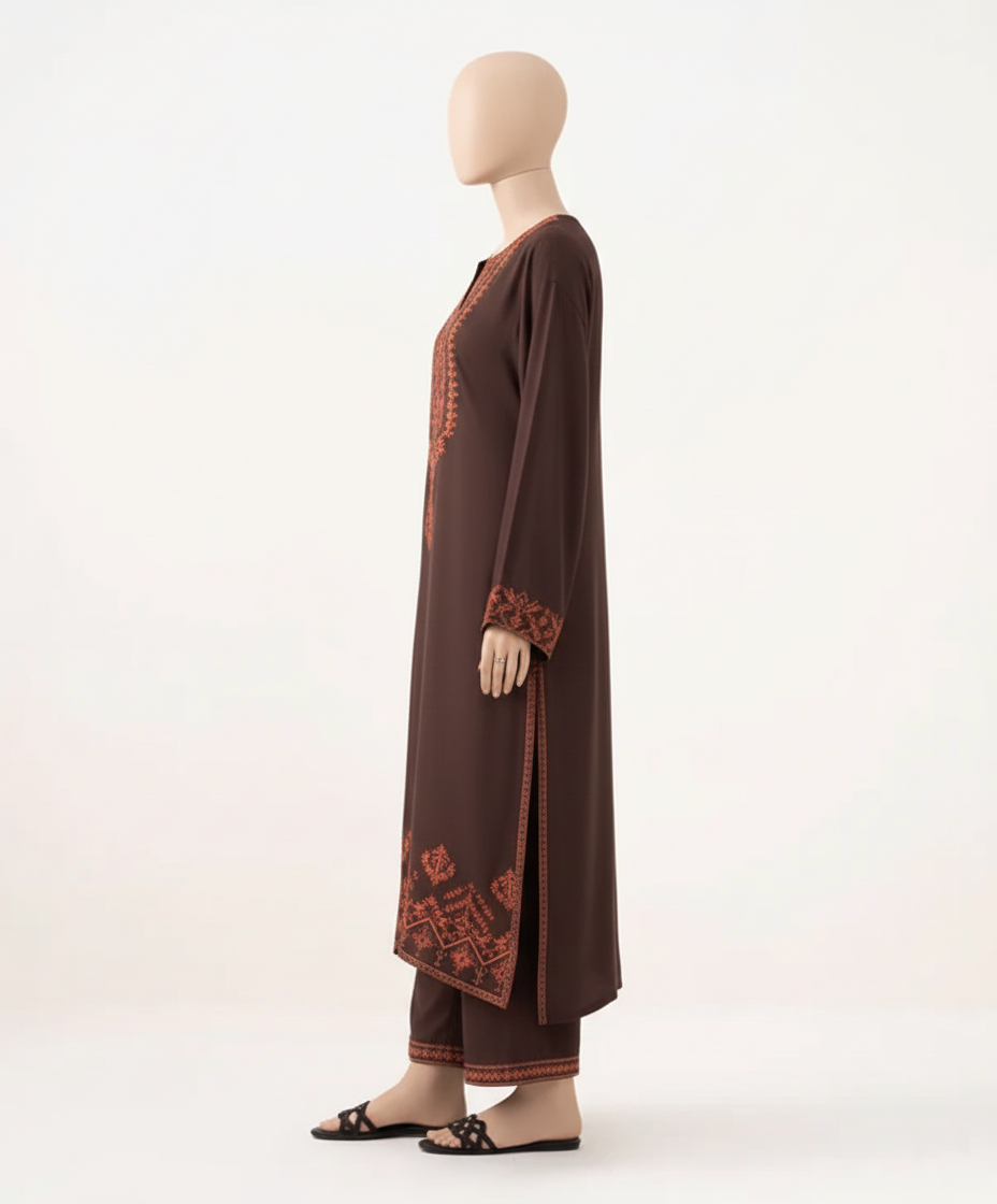 CHANDNI 2PC – Luxury Stone Linen & Heavy Embroidered Winter Suits