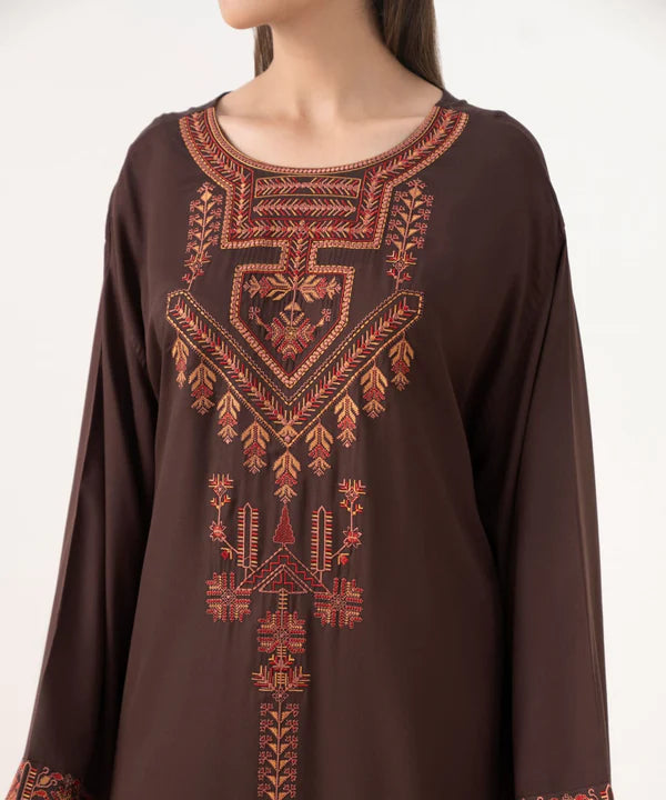 CHANDNI 2PC – Luxury Stone Linen & Heavy Embroidered Winter Suits