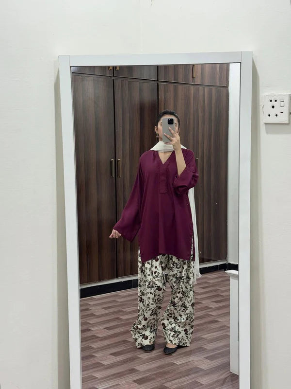 EAST SET – Luxury Winter Silky Grip &amp; Digital Shalwar Pair