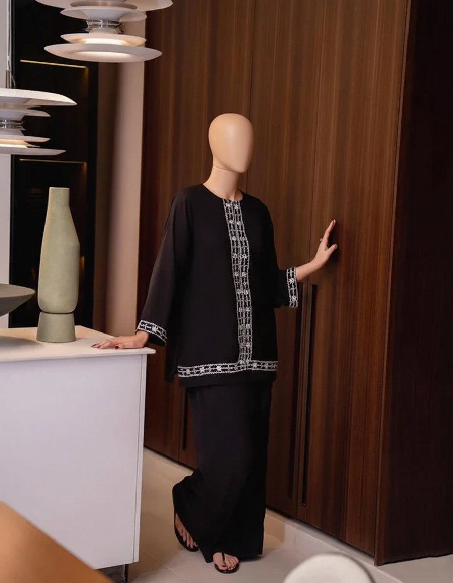 ELARA – Premium Arabic Lawn &amp; Embroidered Work Pair