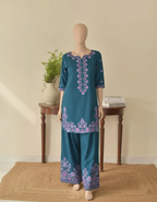 EZMA 3PC – Luxury Mid-Season Embroidered Set with Shaffon Dupatta