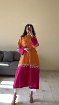 FARWA DIGITAL – Luxury Silky Mid-Season Co-ord Set with Lace Detailing