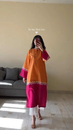 FARWA DIGITAL – Luxury Silky Mid-Season Co-ord Set with Lace Detailing