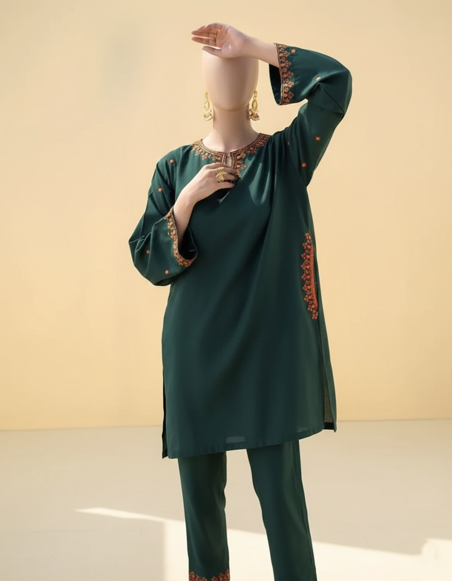 GRACE – Premium Linen Embroidered Set with Timeless Elegance