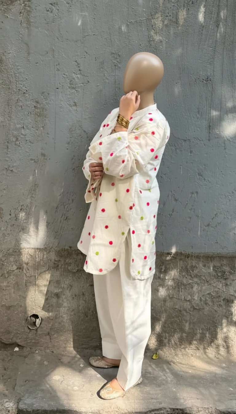HEER EMB – Luxury Lawn Cotton & Embroidered Farshi Style