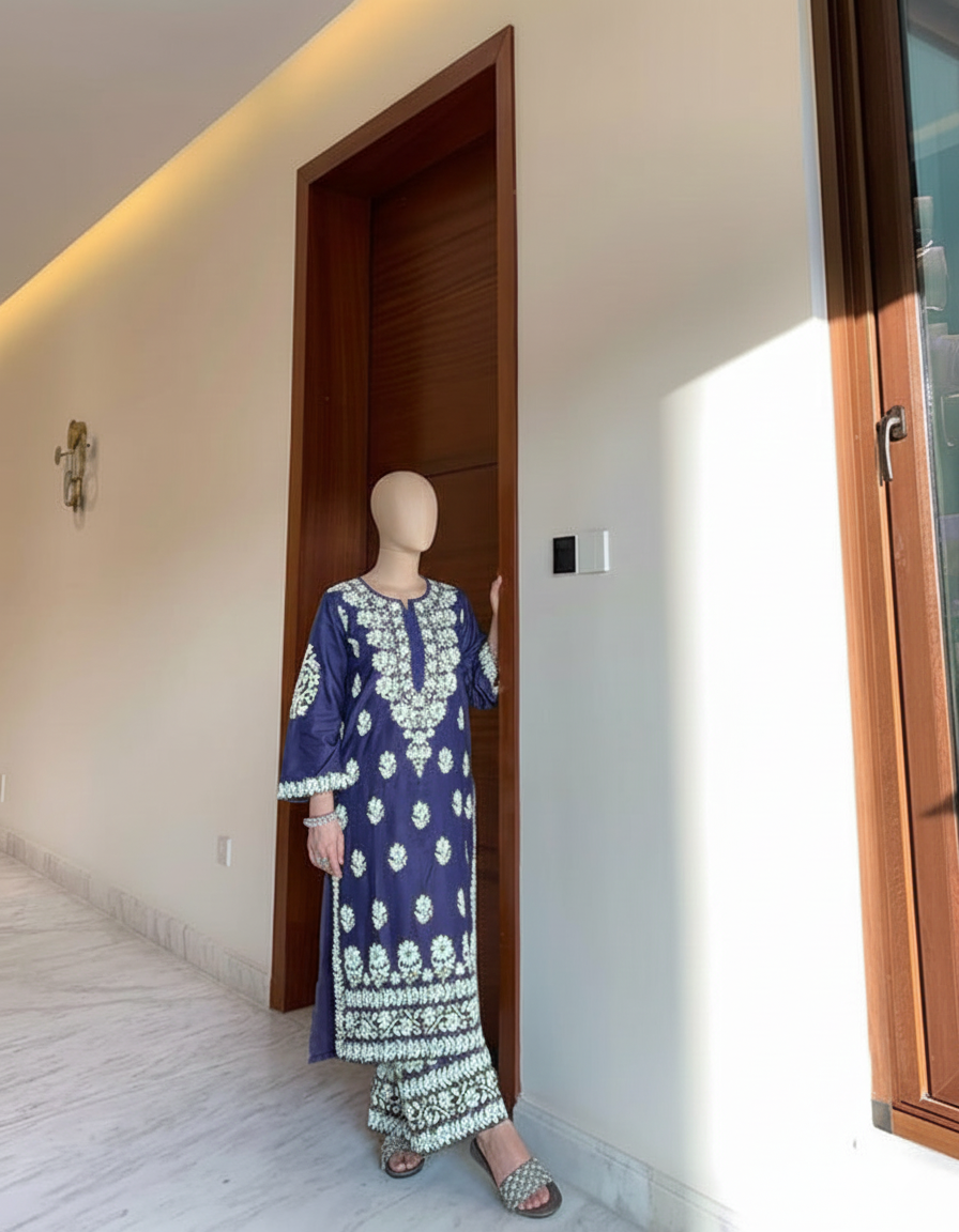 INDIAN CHICKAN KARI (EMBOSSED) – Luxury Textured 2PC Collection