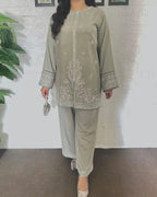 JENIFER – Luxury Summer Linen Embroidery Suite