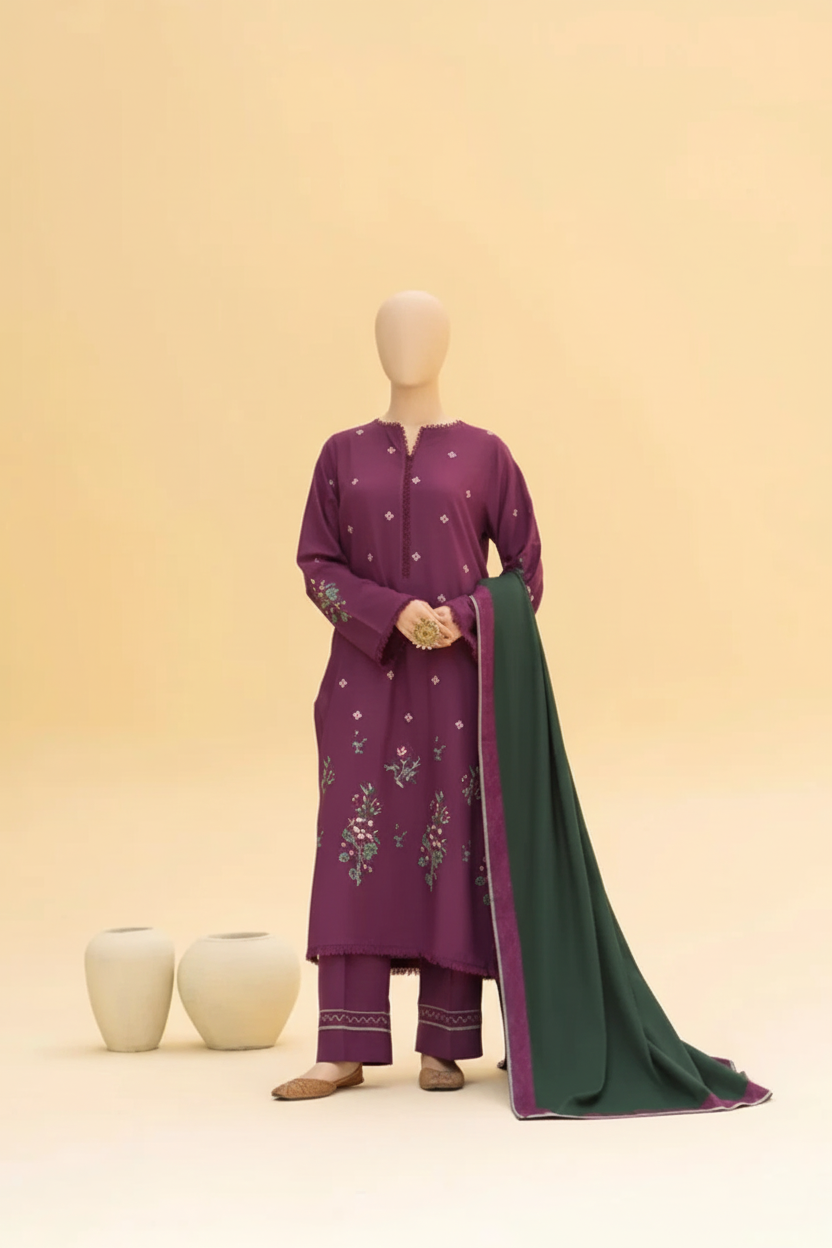 KAIRA 3PC – Luxury Winter Linen Embroidery Suite