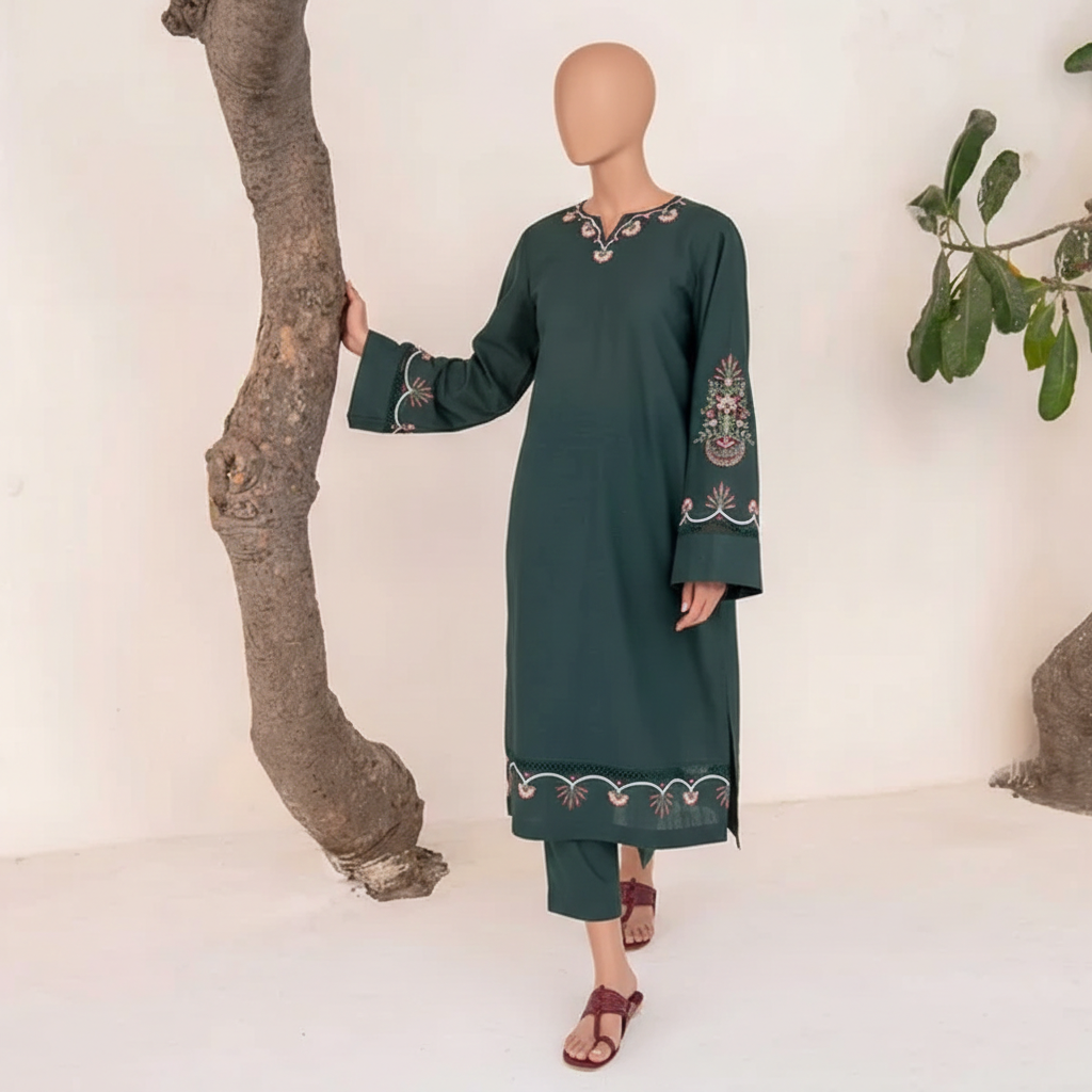 KALAMKAR EMB – Luxury Stone Linen Embroidery Suite