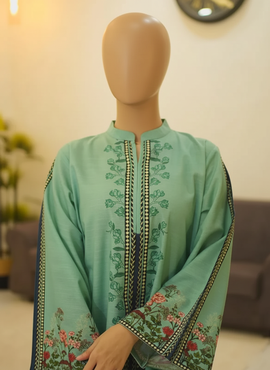 RAMEEN SET – Luxury Digital Khaddar Suite
