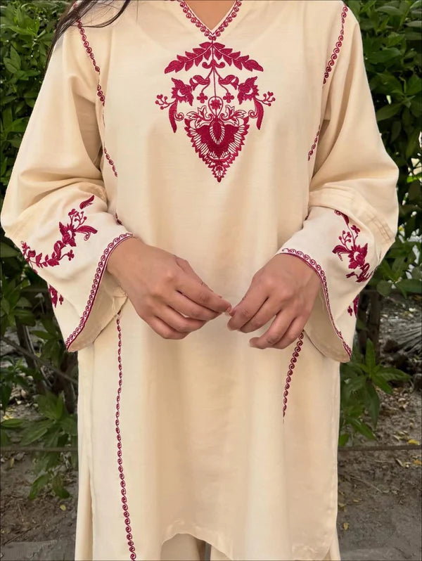 LOQAB SET (FARSHI SHALWAR) – Premium Stone Linen Collection