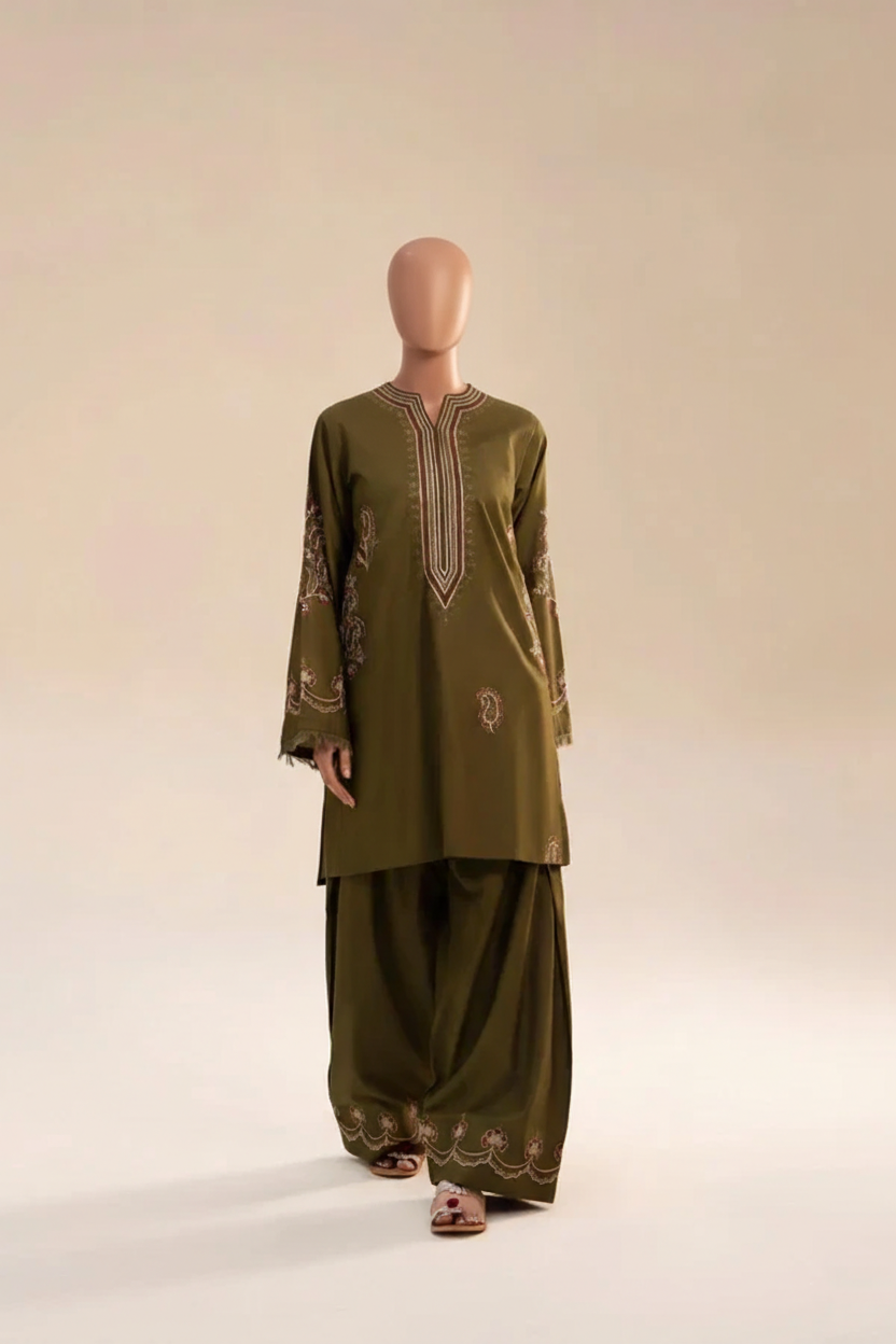 MEHNDI POCKET SET (FARSHI SHALWAR )