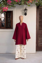 MEHROON EMD DHANAK 2PC – Luxury Winter Dhanak Suite