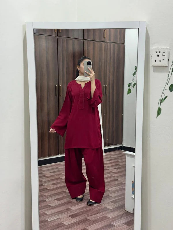 MEHROON SET – Luxury Winter Silky Grip Suite