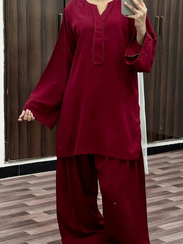 MEHROON SET – Luxury Winter Silky Grip Suite