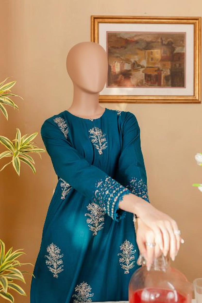 MALVIN – Luxury Stone Linen Sequence Embroidery Suite