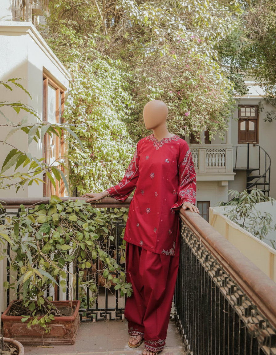 NISHA – Luxury Lawn Embroidered Suite