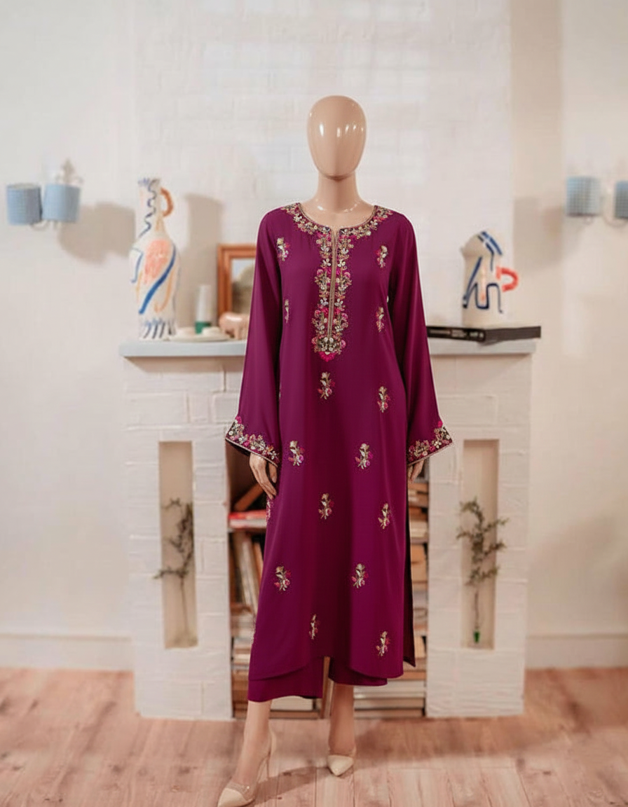 PHULKARI – Luxury Linen Embroidered Suite