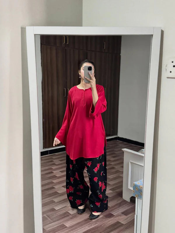 RED FLORAL SET – Luxury Winter Silky Grip Suite