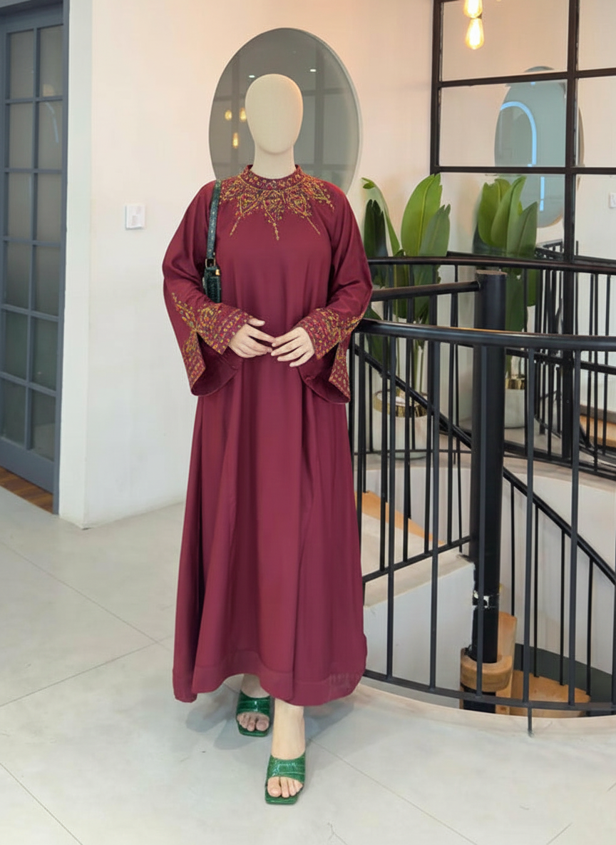 SELINA – Luxury Winter Stone Linen Fully Embroidered Suite