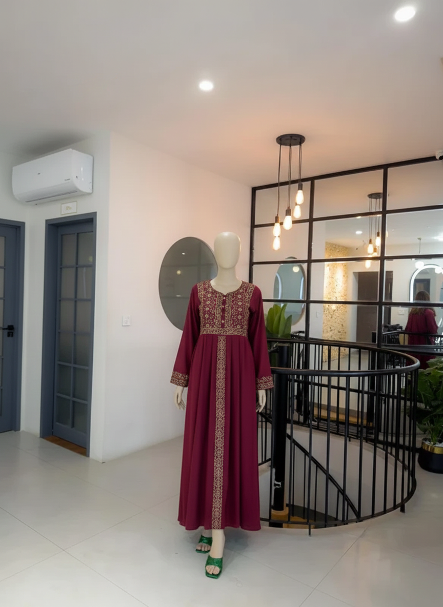 SELINA – Luxury Winter Stone Linen Fully Embroidered Suite