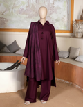 SOLID MEHROON DHANAK SET – Luxury Winter Long Shirt Suite