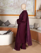 SOLID MEHROON DHANAK SET – Luxury Winter Long Shirt Suite