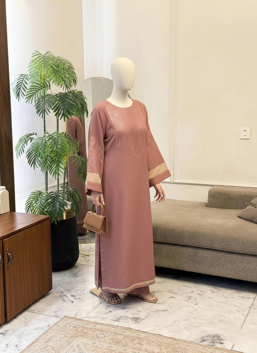 SUROOR 2PC – Luxury Winter Stone Linen Suite
