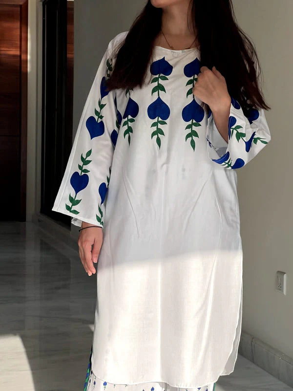 WHITE DOVE DESIGN – Premium Linen Printed Two Piece Suite