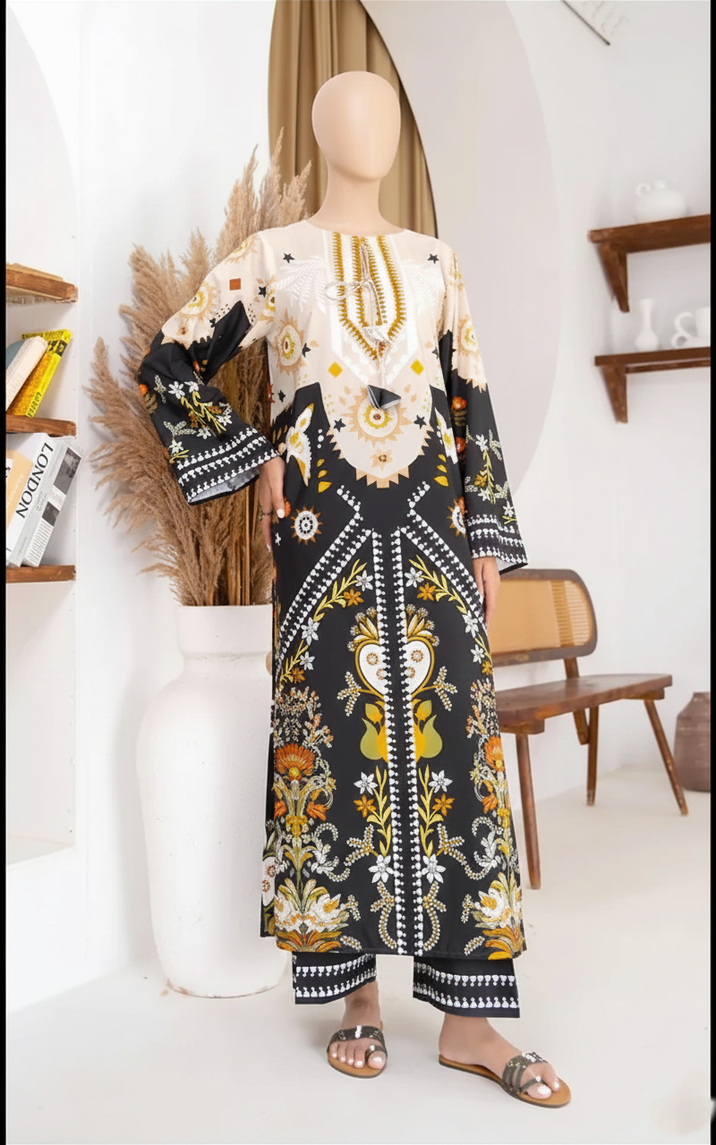 ISRA – Luxury Winter Silk Digital Co-ord Set