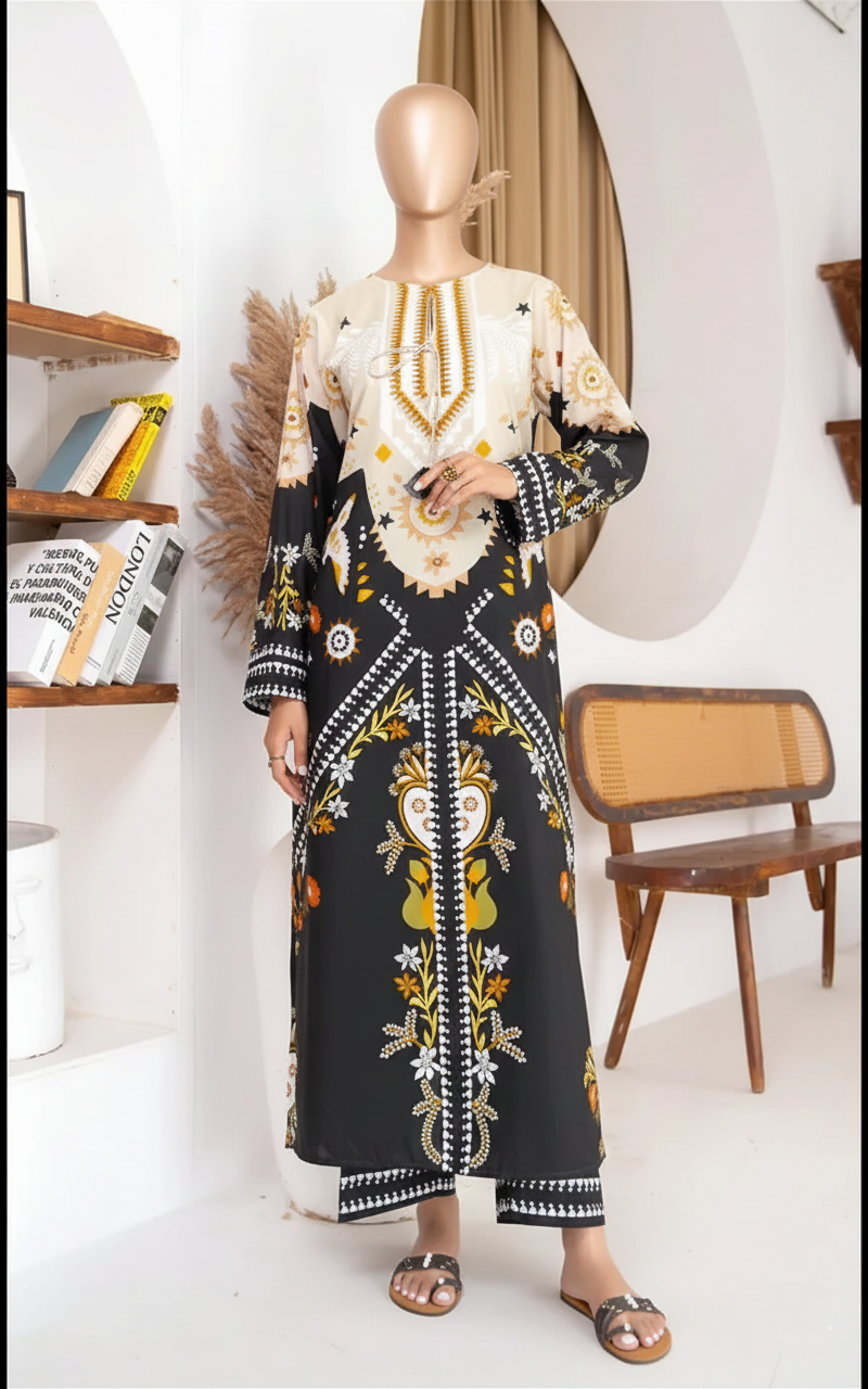 ISRA – Luxury Winter Silk Digital Co-ord Set