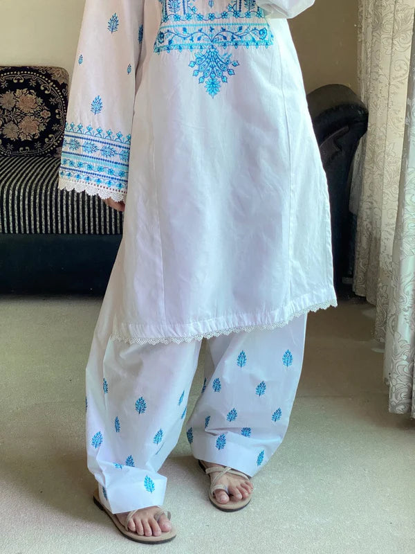 WHITE/BLUE – Luxury Winter Stone Linen 3PC Suite