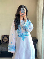 WHITE/BLUE – Luxury Winter Stone Linen 3PC Suite