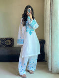 WHITE/BLUE – Luxury Winter Stone Linen 3PC Suite