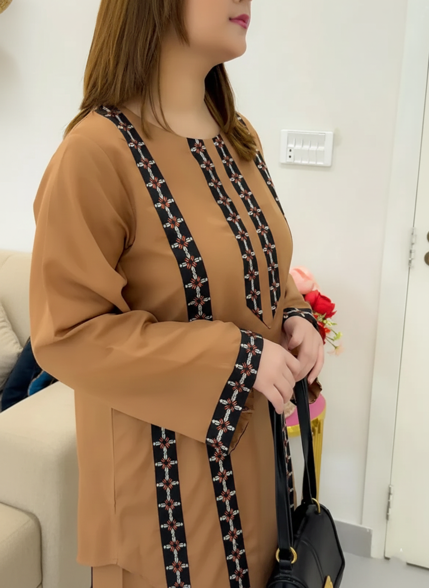 LUXURY ARABIC LAWN – Fully Embroidered Long Shirt Suite